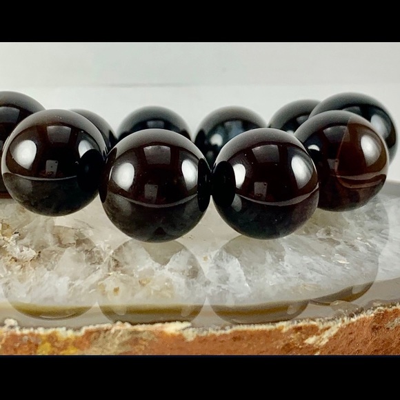 NWOT Brown Agate Bead Bracelet - Picture 4 of 6